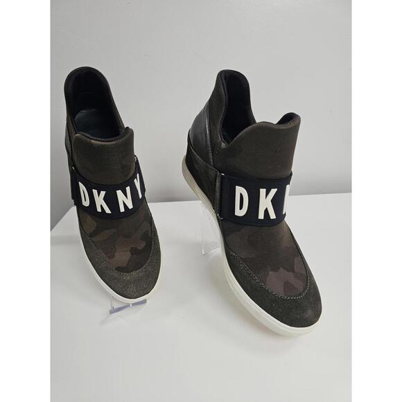 Dkny Shoes - DKNY Women's Camouflage Slip-On Sneakers with Logo Strap